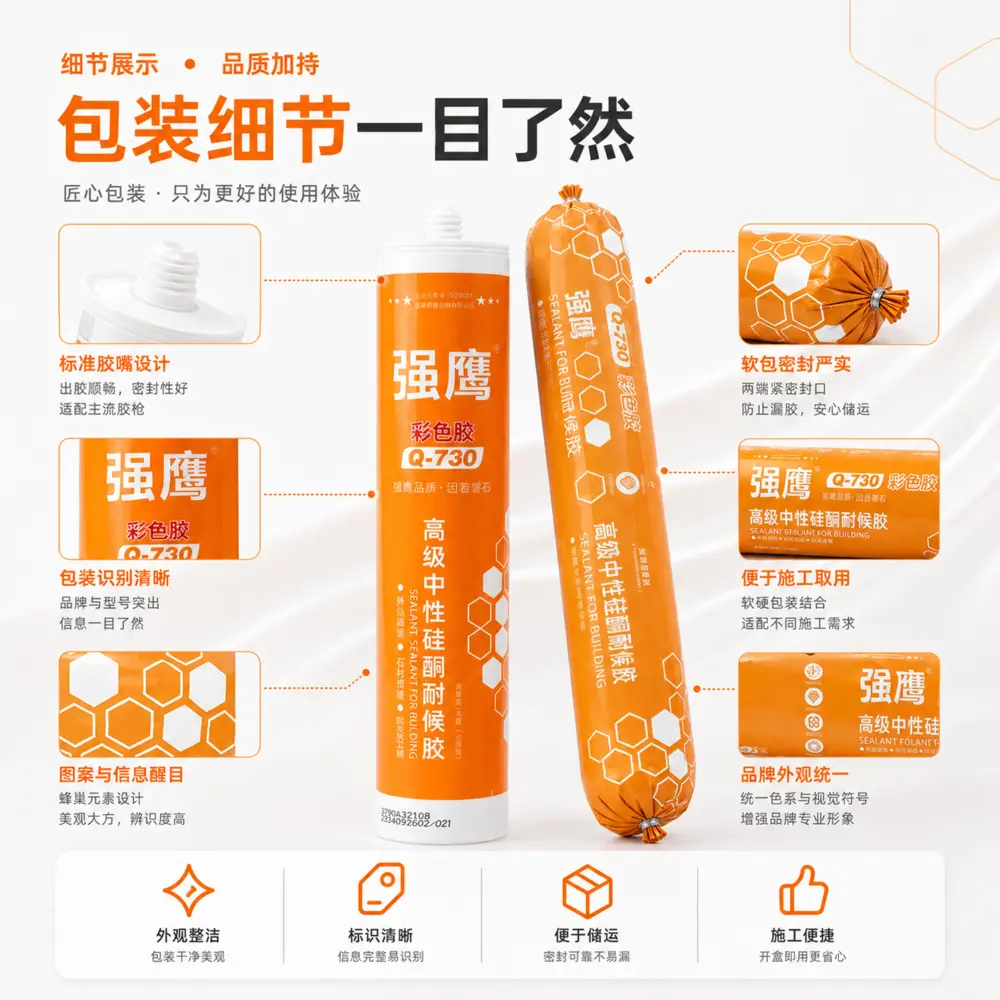 强鹰彩色胶包装细节信息图，展示硬支与软包产品及封装结构